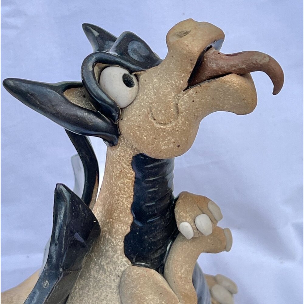 Handcrafted Ceramic Dragon Oil Lamp 1980s 8.5" X 7.75" Tall X 4.75" Unique Colle - Picture 13 of 16